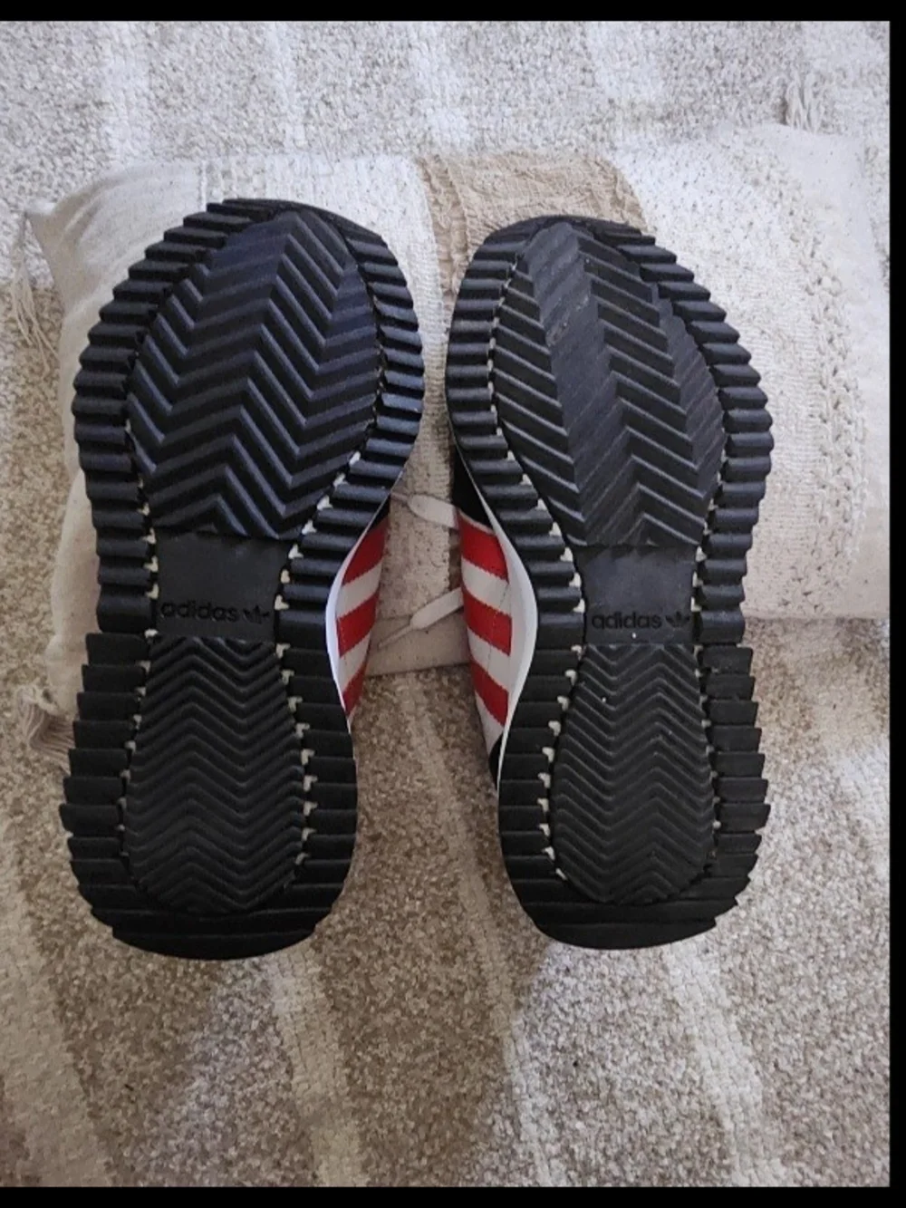 Adidas Retro Runner Sneakers in White, Black & Red